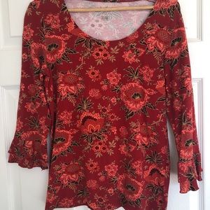 Talbots 3/4 bell sleeve top, Size small